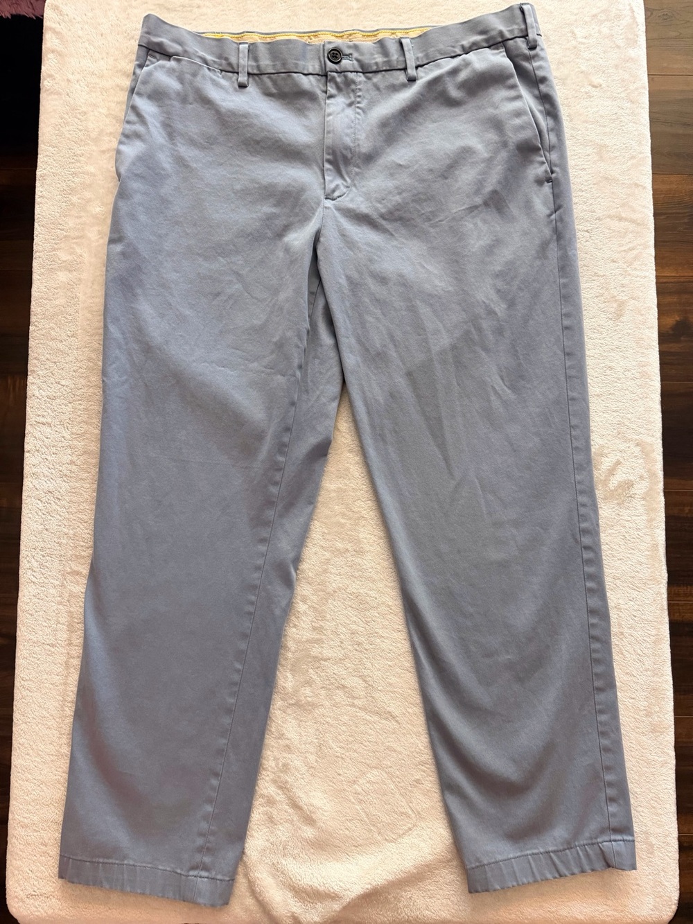 Banana Republic Slim Chino Pants Mens 38x32 Hemmed to 28 Blue Grey Stretch